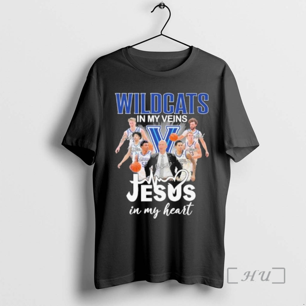 Officials Villanova Mens Basketball In My Veins Jesus In My Heart Premium T Shirts Sweater