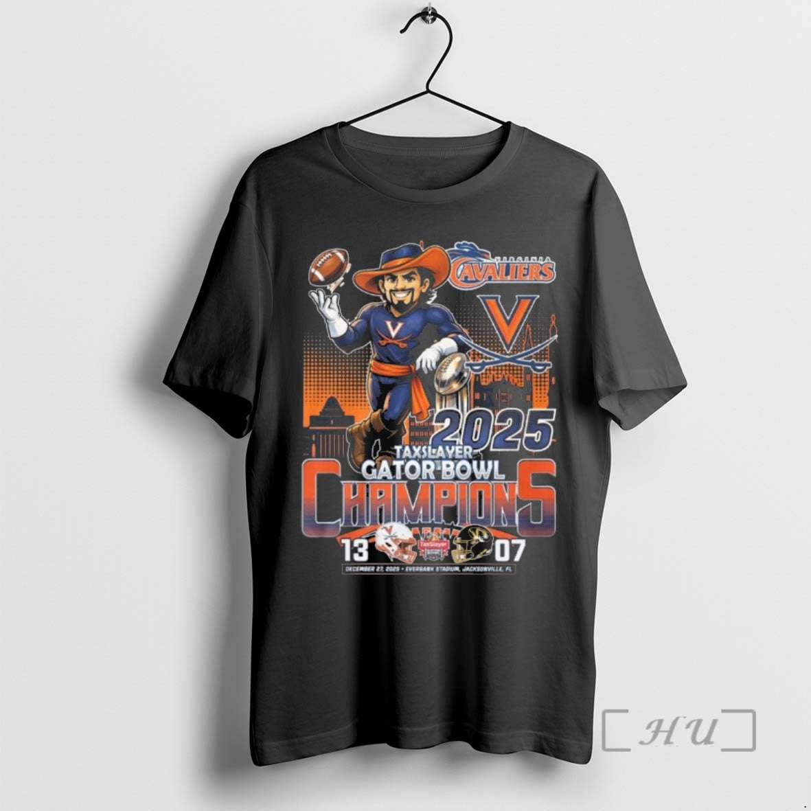 Officials Virginia Cavaliers 2025 Taxslayer Gator Bowl Champions Score 13 07 Dec 27 2025 Mascot