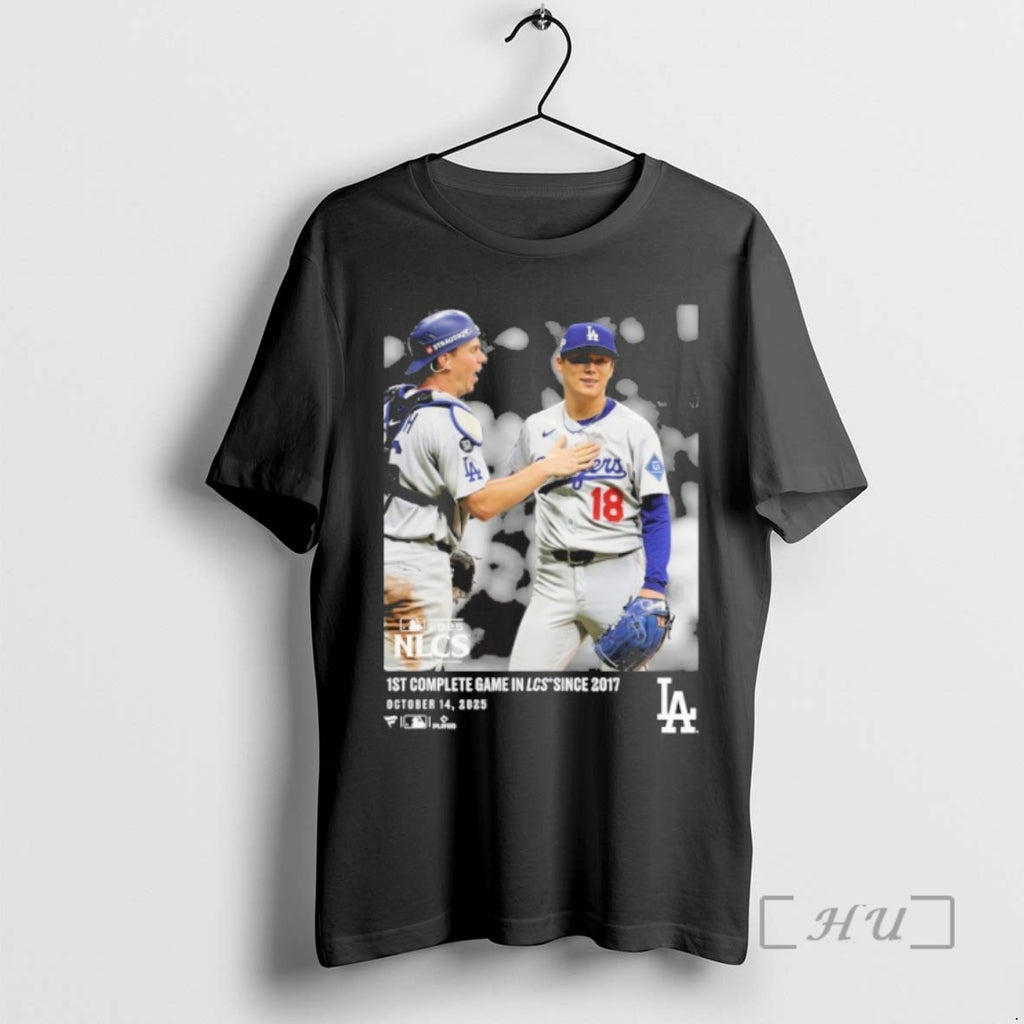 Officials Yoshinobu Yamamoto Los Angeles Dodgers 1st Complete Game Nlcs Shirts Sweater