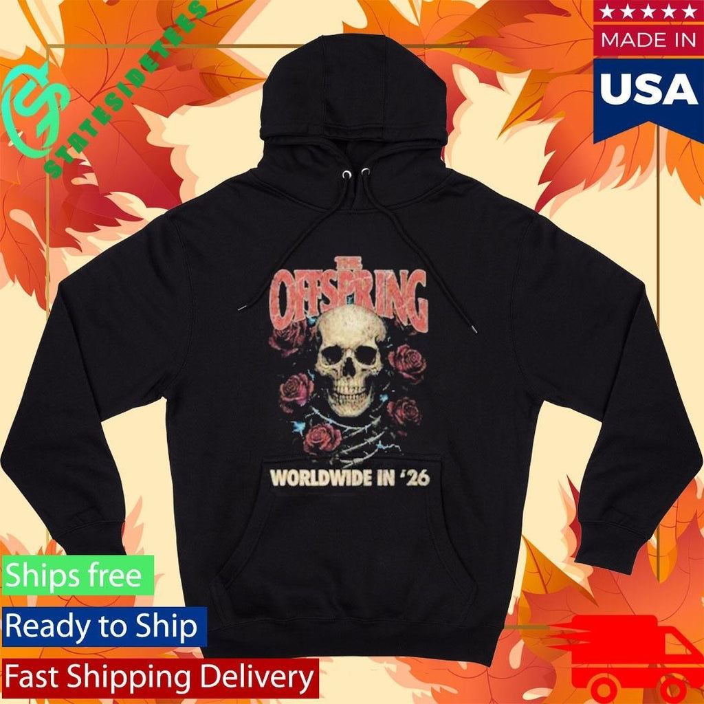 Offspring Rose Skull 2026 Tour Shirt Unisex , , , Long Sleeve Tee