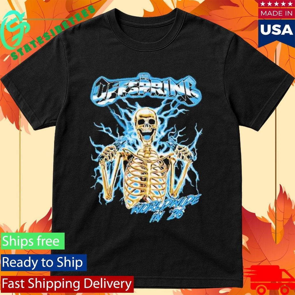 Offspring Spark Plug Skeleton 2026 Tour Shirt Unisex , , , Long Sleeve Tee