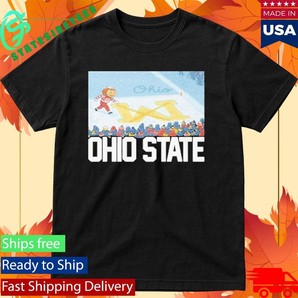 Ohio Vs Michigan Rivalry Script Ohio On Big M Shirt Unisex , , , Long Sleeve Tee
