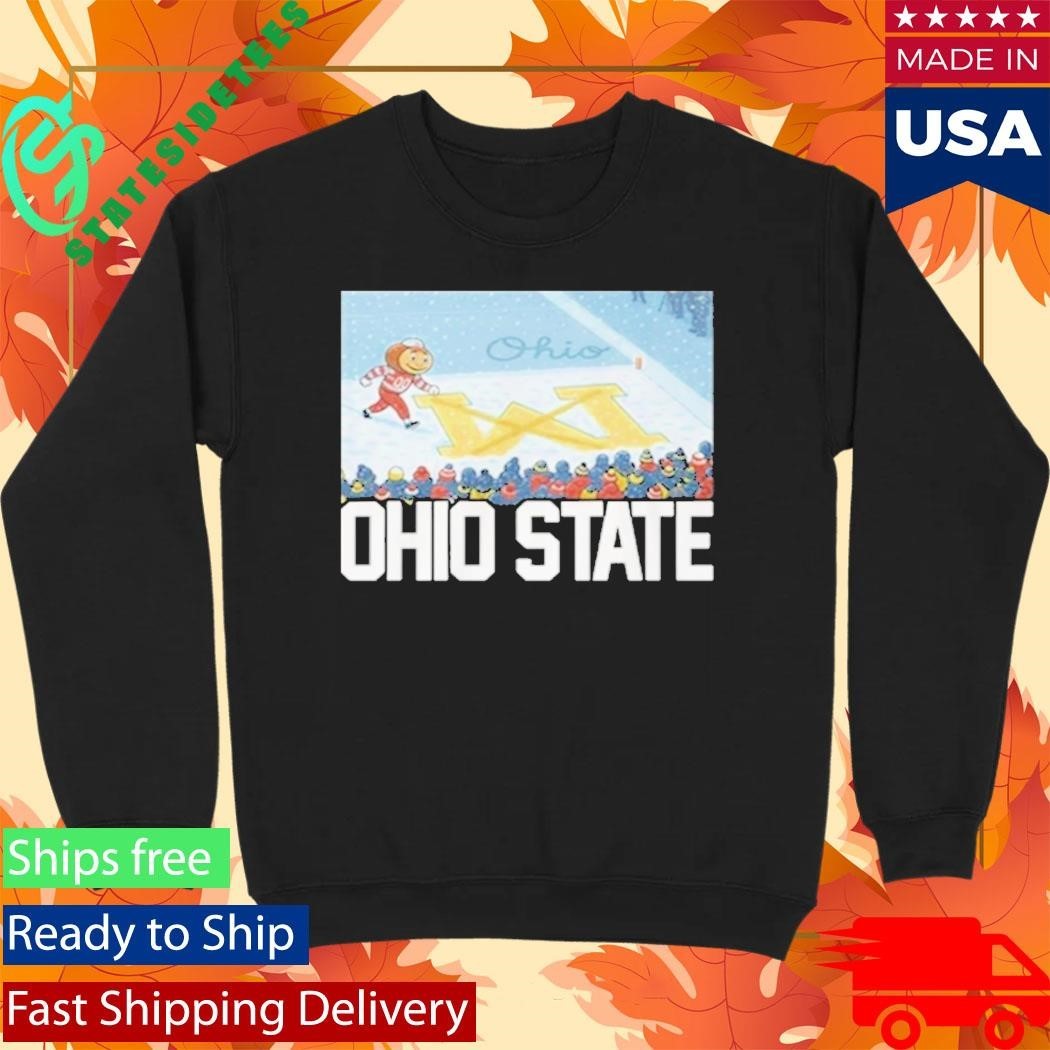 Ohio Vs Michigan Rivalry Script Ohio On Big M Shirt Unisex , , , Long Sleeve Tee