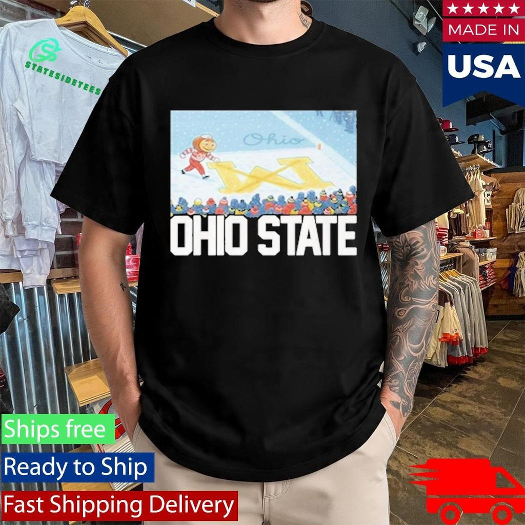 Ohio Vs Michigan Rivalry Script Ohio On Big M Shirt Unisex , , , Long Sleeve Tee