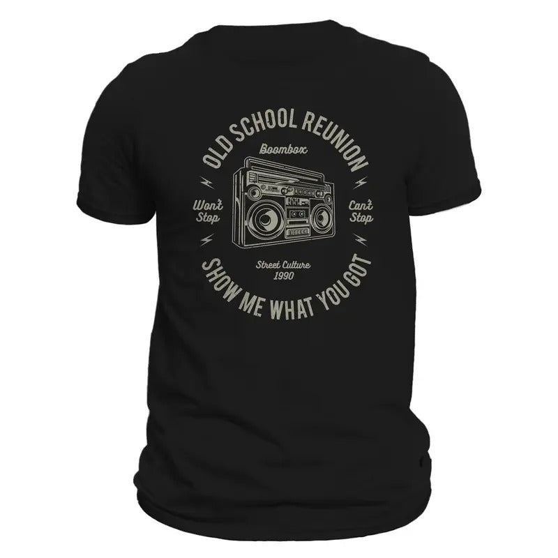 Old School Reunion Boombox Retro Casual T-Shirts