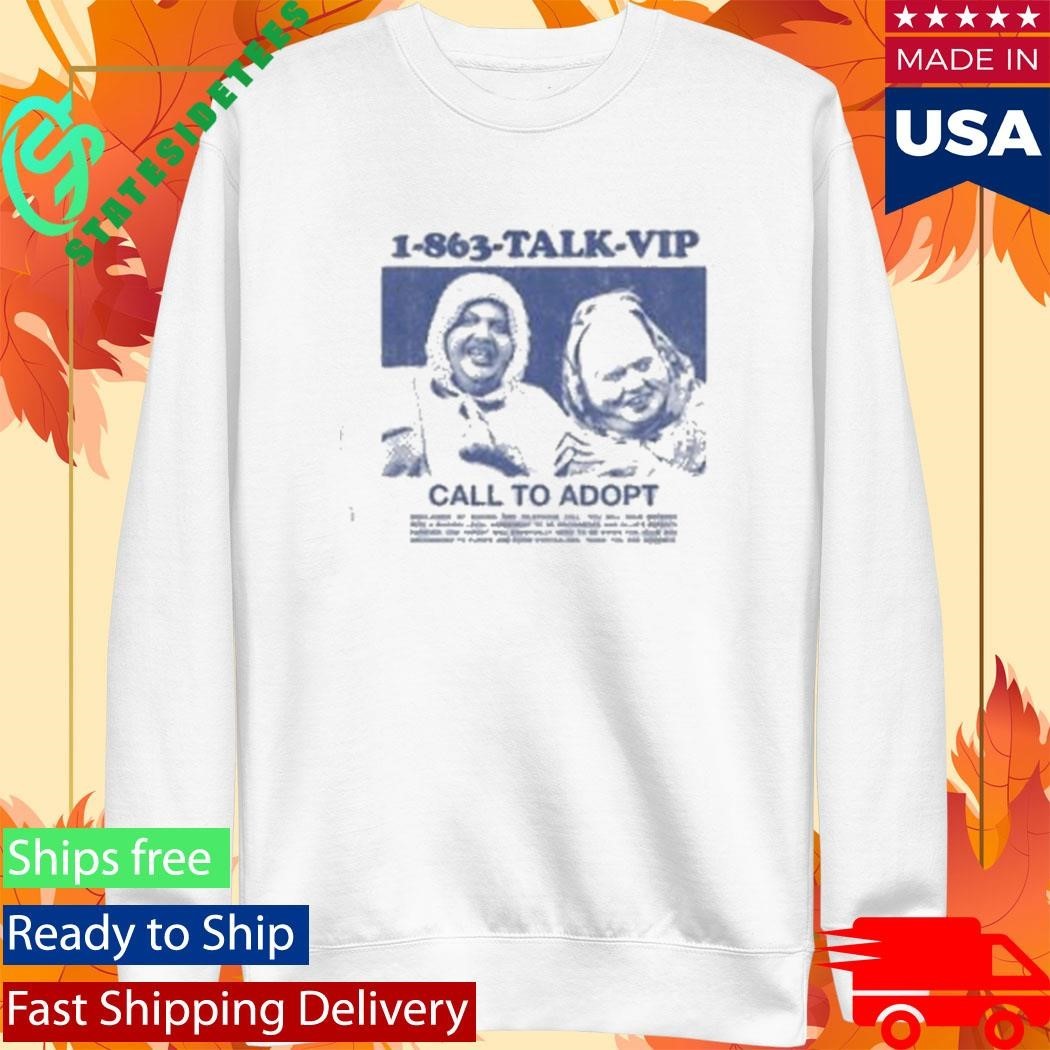 Ollie & Archimedes 1 863 Talk Vip Call To Adopt Unisex , , , Long Sleeve Tee