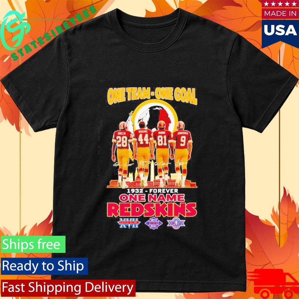 One Team One Goal One Name Washington Redskins Forever 1932 Signature Shirt Unisex , , , Long Sleeve Tee