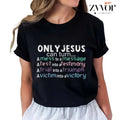 Only Jesus Can Turn Mess Message Casual Crew Neck Short Sleeve Tops T-Shirts