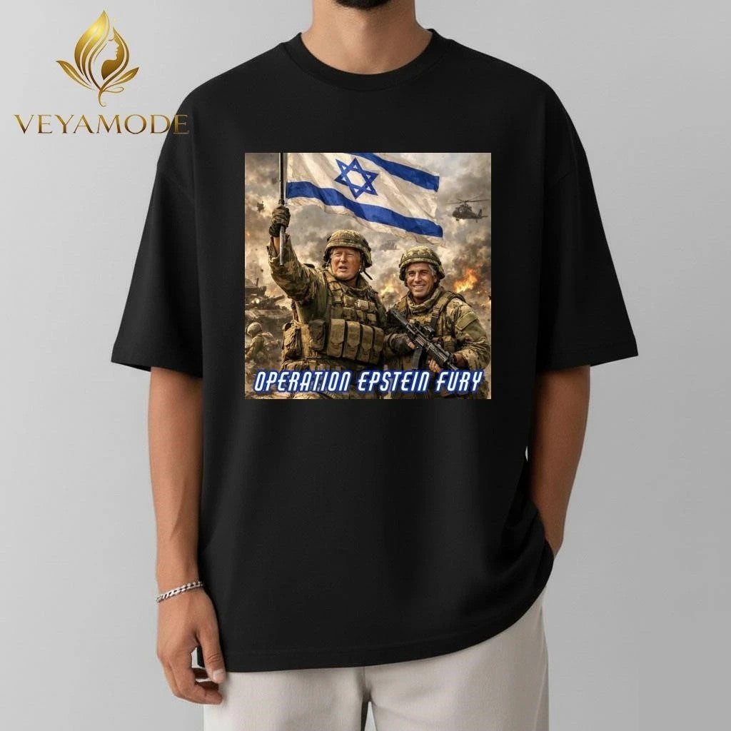 Operation Epstein Fury Israel Defense Forces Netanyahu Trump tee Unisex , , , Long Sleeve Tee