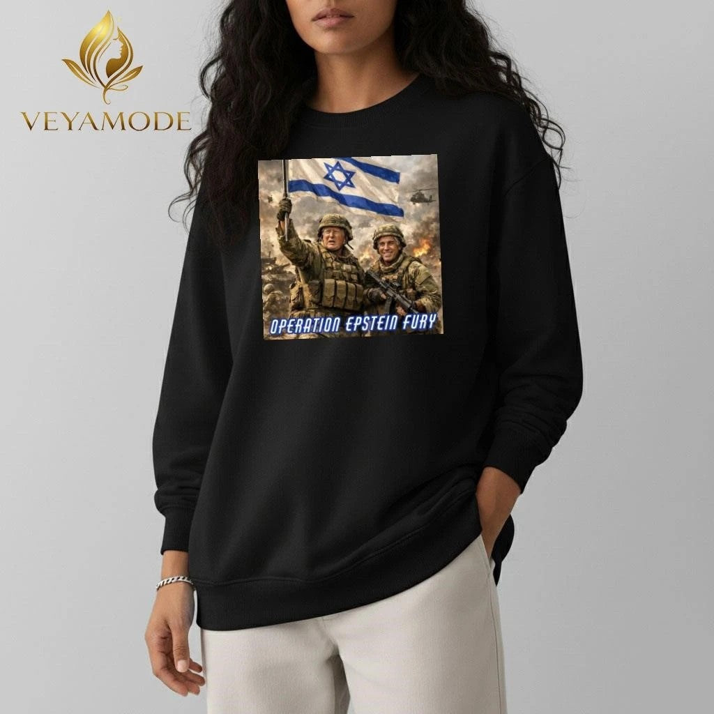 Operation Epstein Fury Israel Defense Forces Netanyahu Trump tee Unisex , , , Long Sleeve Tee