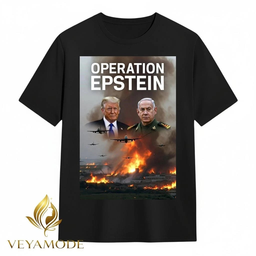 Operation Epstein Trump Netanyahu war tee Unisex , , , Long Sleeve Tee