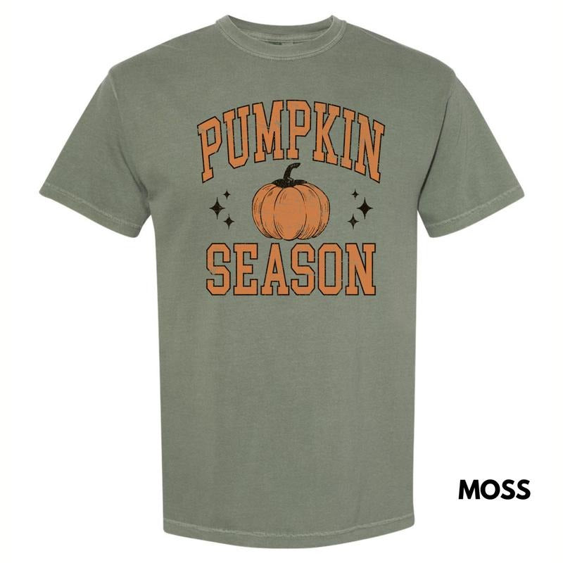 Orange Pumpkin Season Varsity Letter Comfort Colors 'NLB' T-Shirts