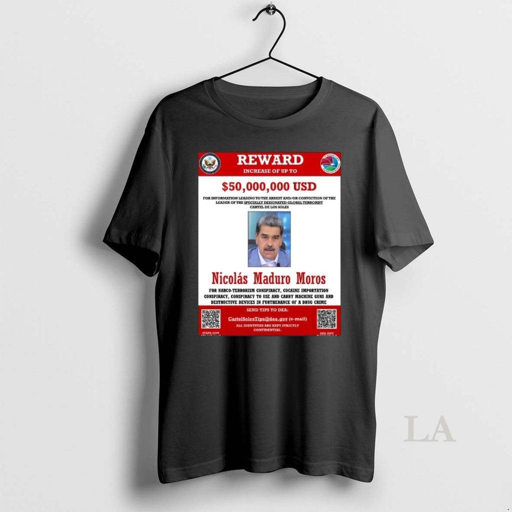 Original 2026 Wanted Nicolas Maduro Moros Reward 50 Million Usd Dea State Dept