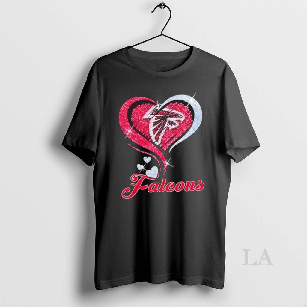 Original Atlanta Falcons Football In Glitter Heart Fans