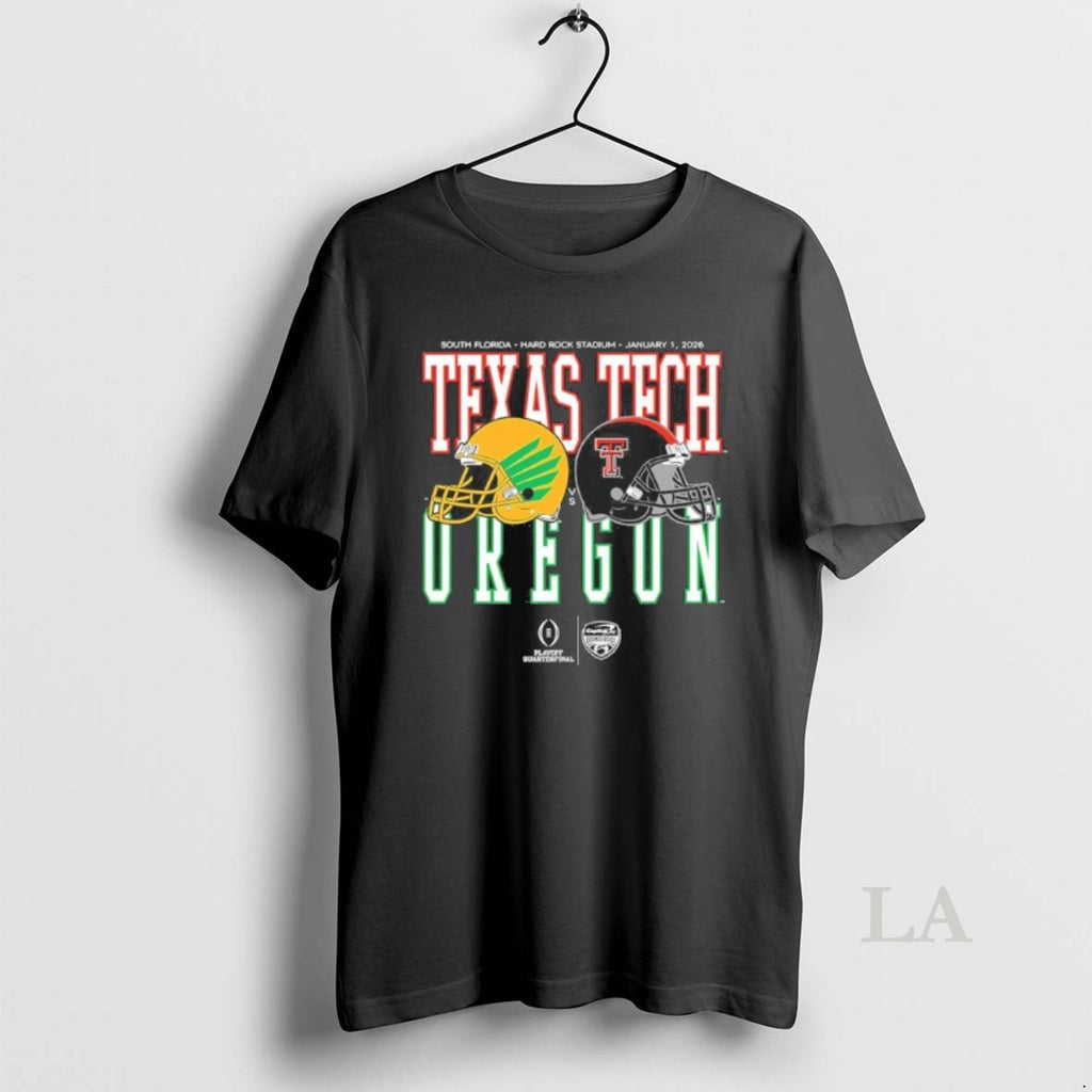 Original Capital One Orange Bowl 2026 Oregon Vs Texas Tech Helmet Matchup
