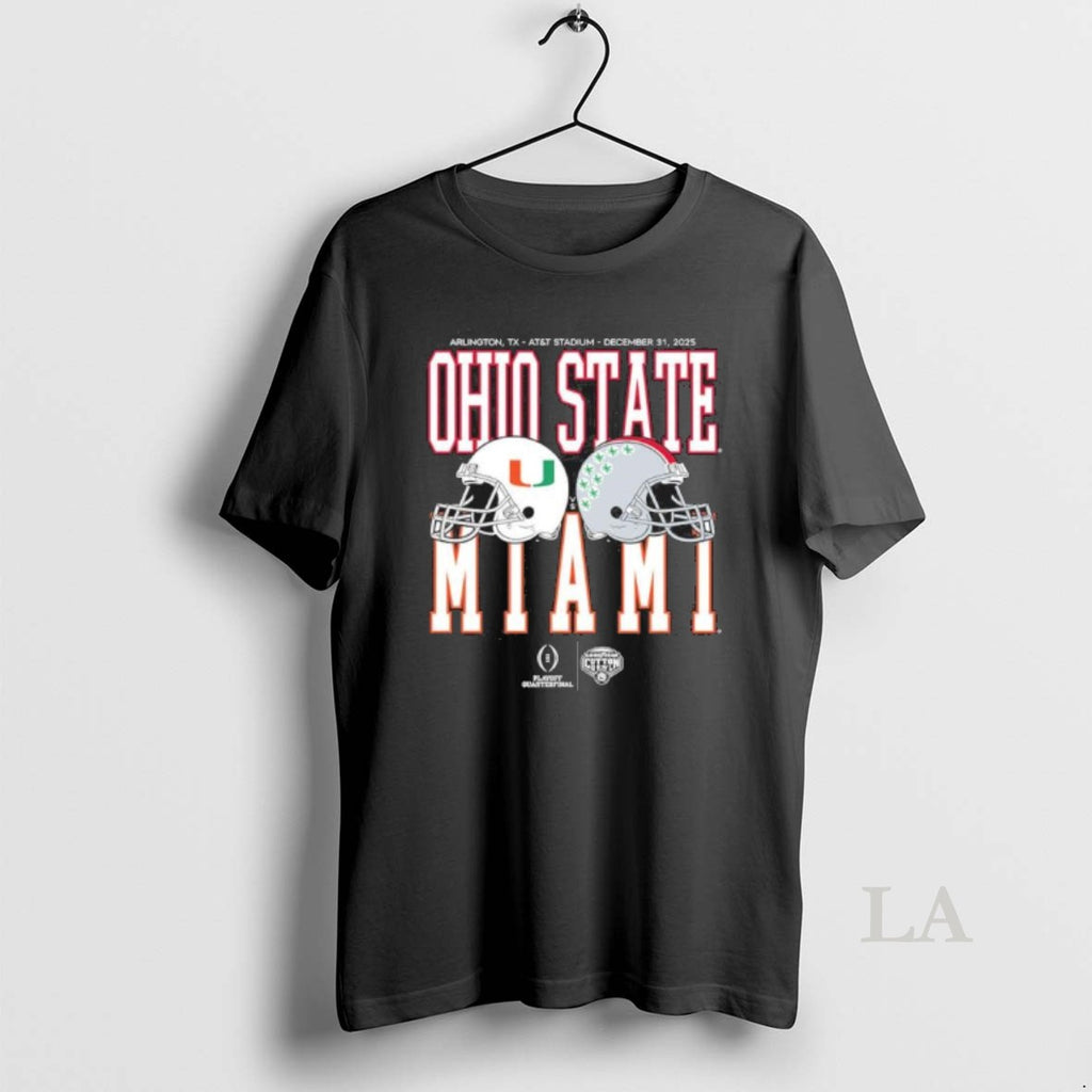 Original Cotton Bowl Classic 2025 Miami Vs Ohio State Helmet Matchup