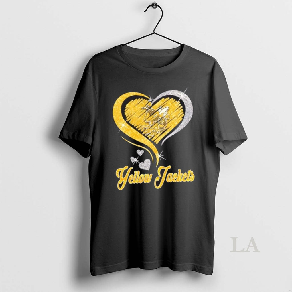 Original Georgia Tech Yellow Jackets Football In Glitter Heart Fans