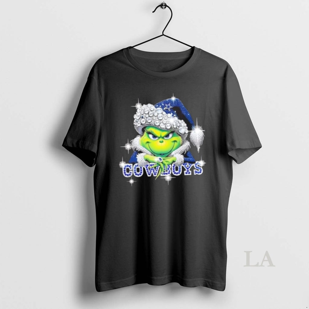 Original Glitter Diamond Grinch Girl X Dallas Cowboys Football Graphic