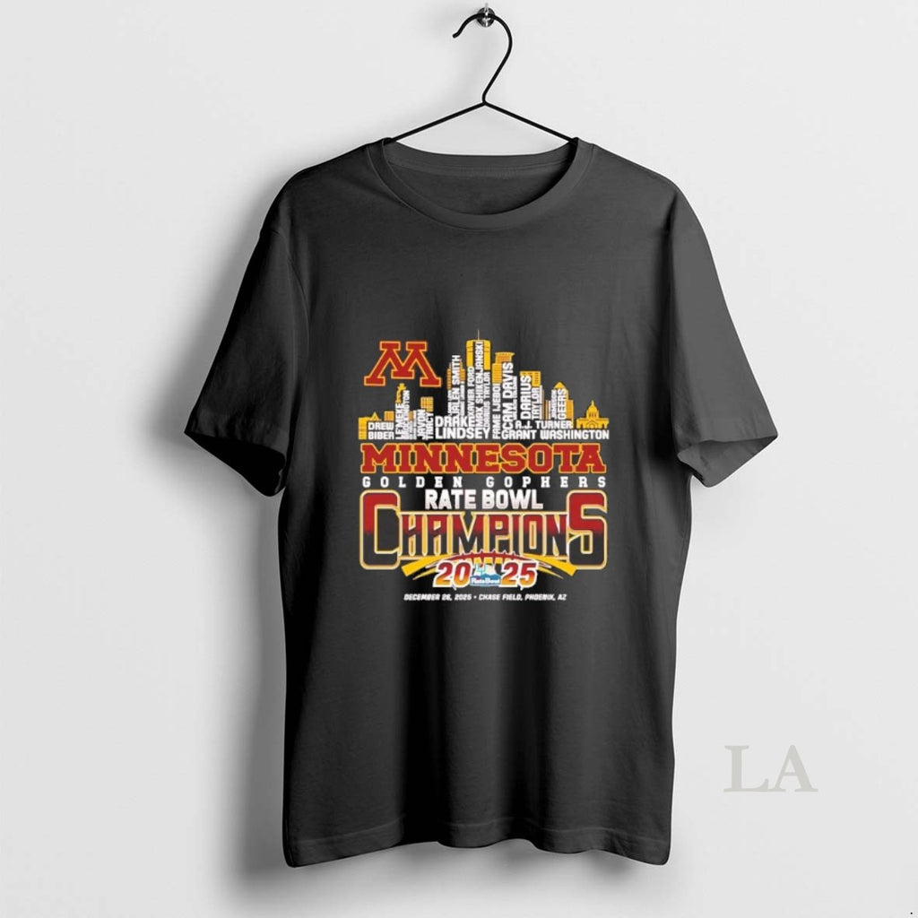 Original Minnesota Golden Gophers 2025 Rate Bowl Champions Players Skyline