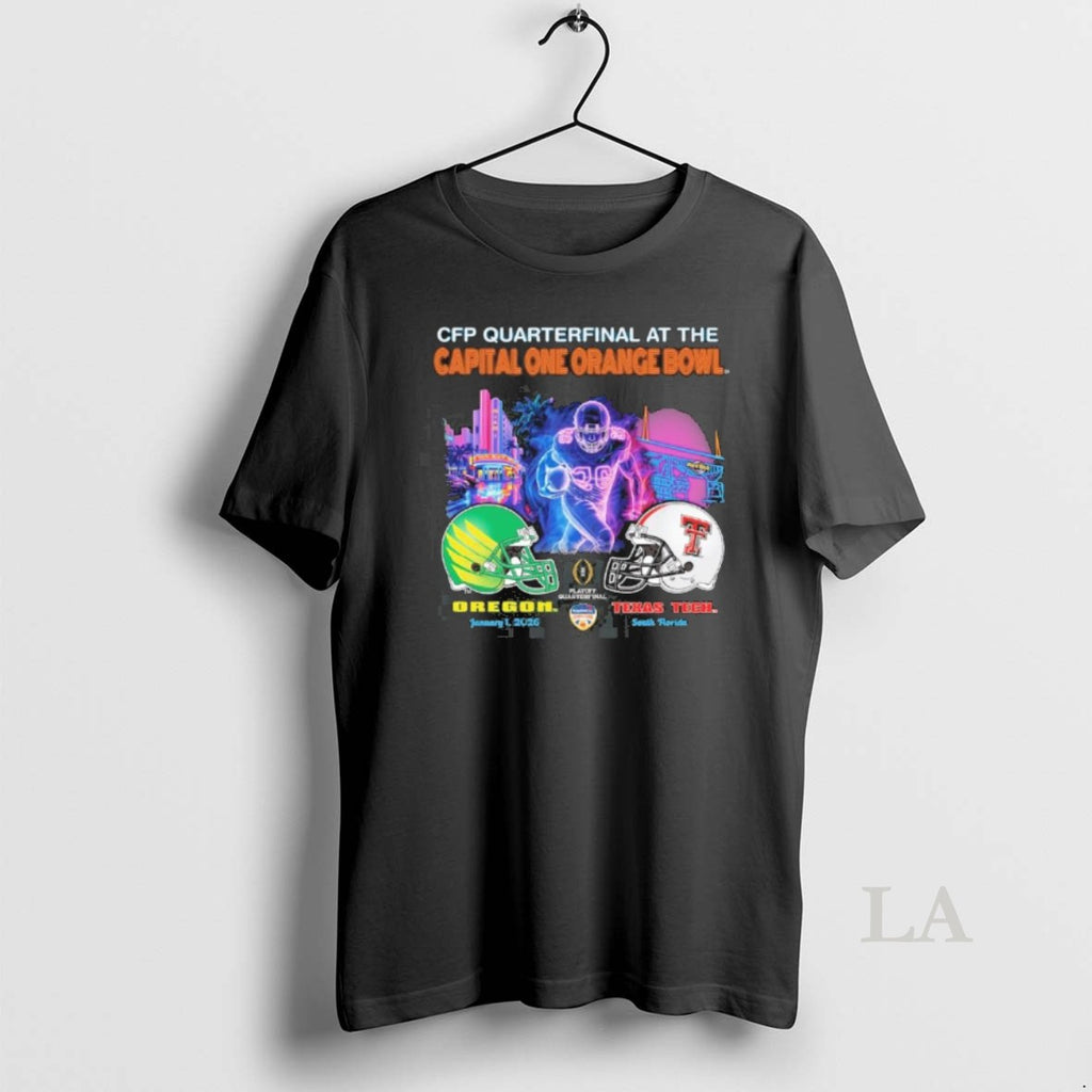 Original Oregon Vs Texas Tech 2026 Cfp Orange Bowl Art Deco Game
