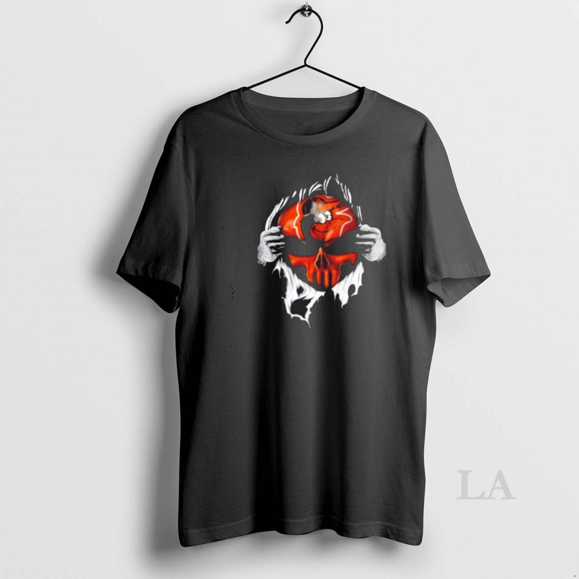 Original Ripped Chest Skull Deep Baltimore Orioles Till Grave