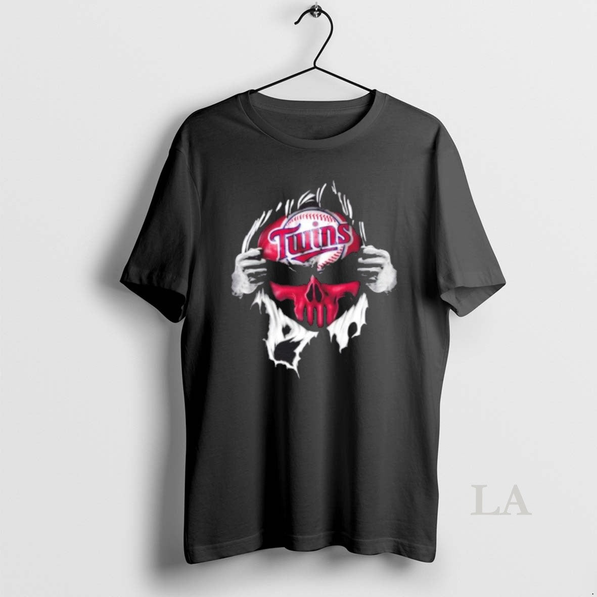 Original Ripped Chest Skull Deep Minnesota Twins Till Grave