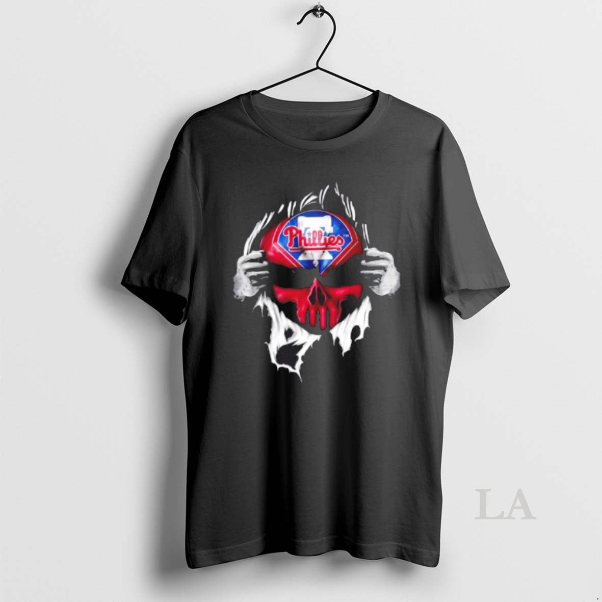 Original Ripped Chest Skull Deep Philadelphia Phillies Till Grave