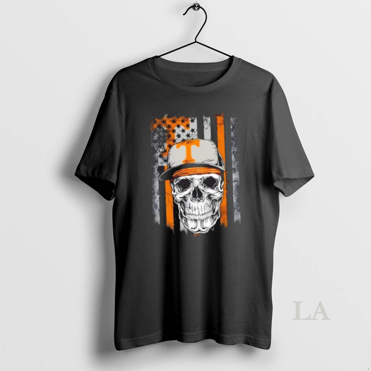 Original Skull Wearing Cap Tennessee Volunteers Us Flag