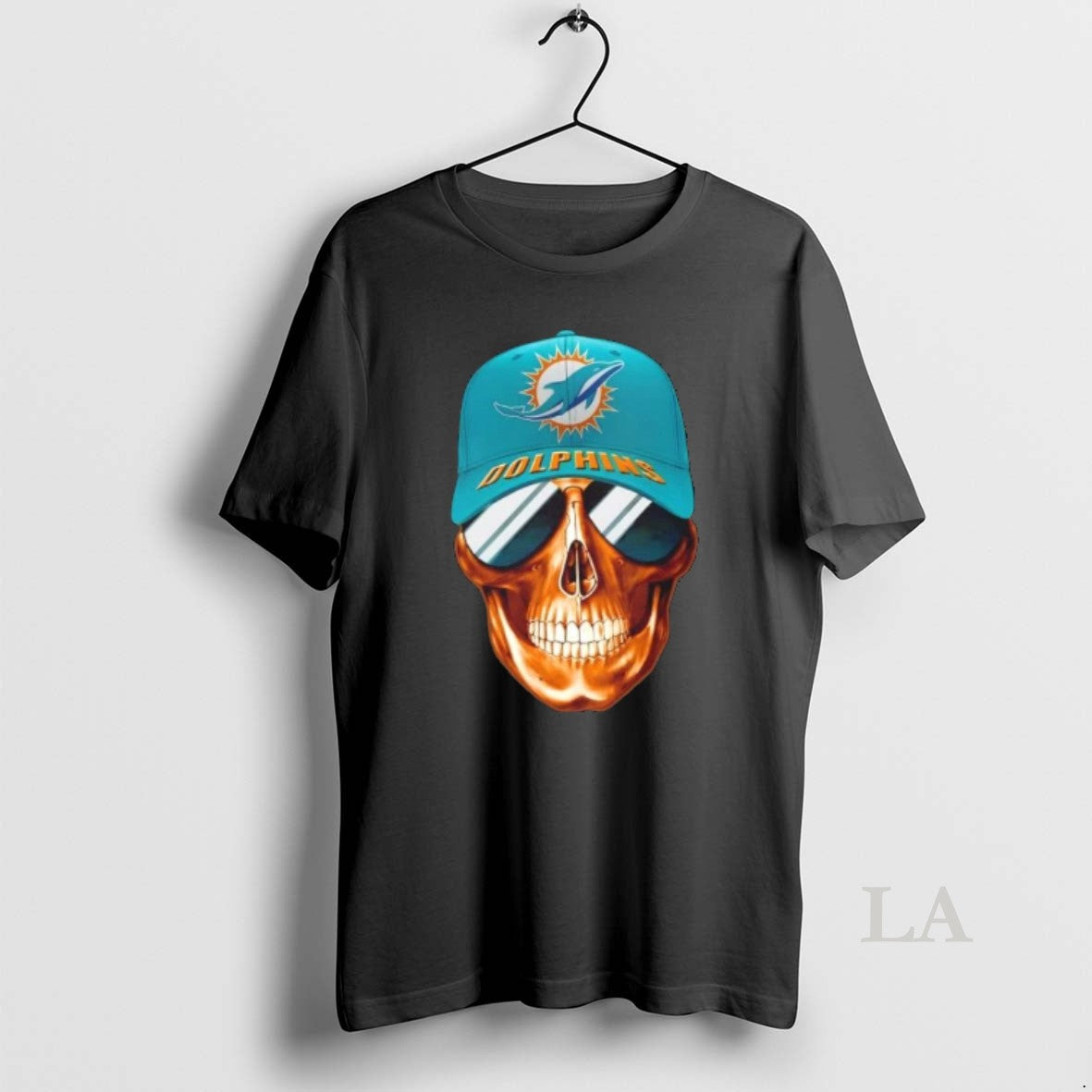 Original Skull Wearing Cap Smile Miami Dolphins Fans