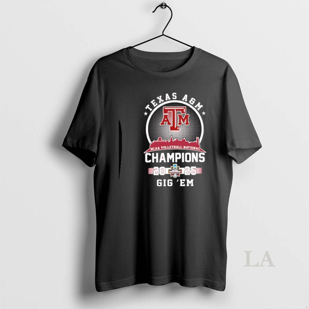 Original Texas Am Aggies 2025 Volleyball National Champions City Skyline