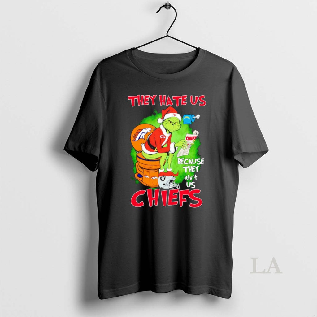 Original The Grinch Sitting On A Toilet Wearing A Kansas City Chiefs They Hate Us