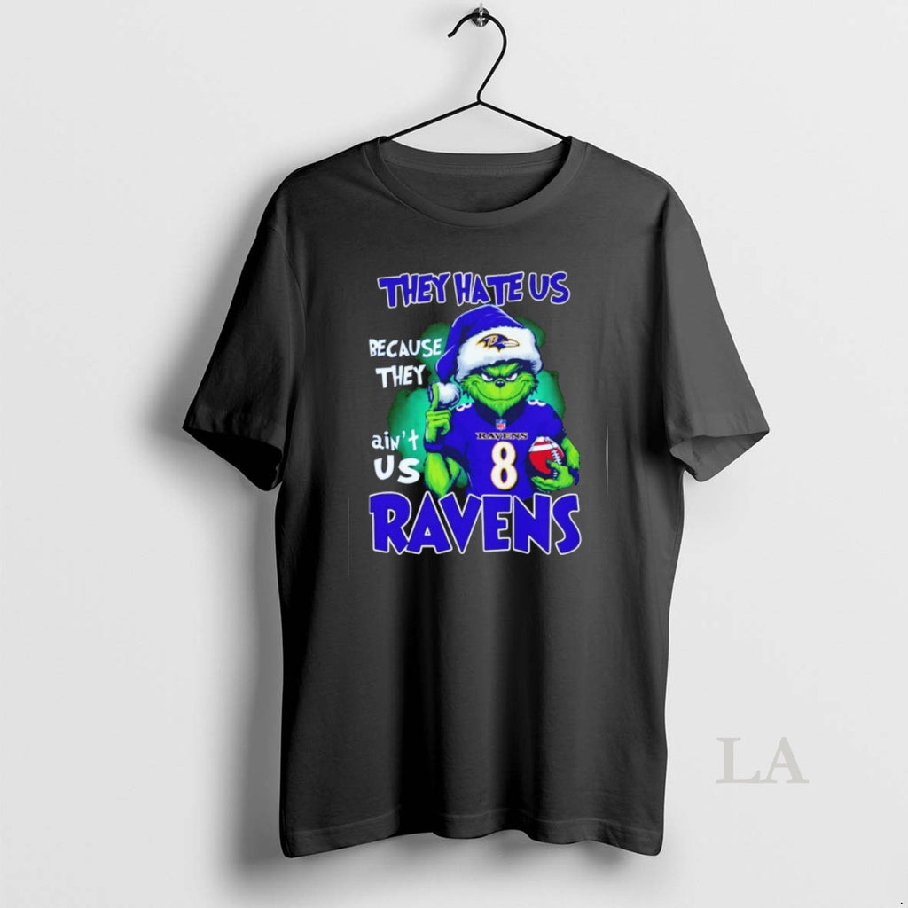 Original The Grinch They Hate Us Because They Aint Us Baltimore Ravens Christmas