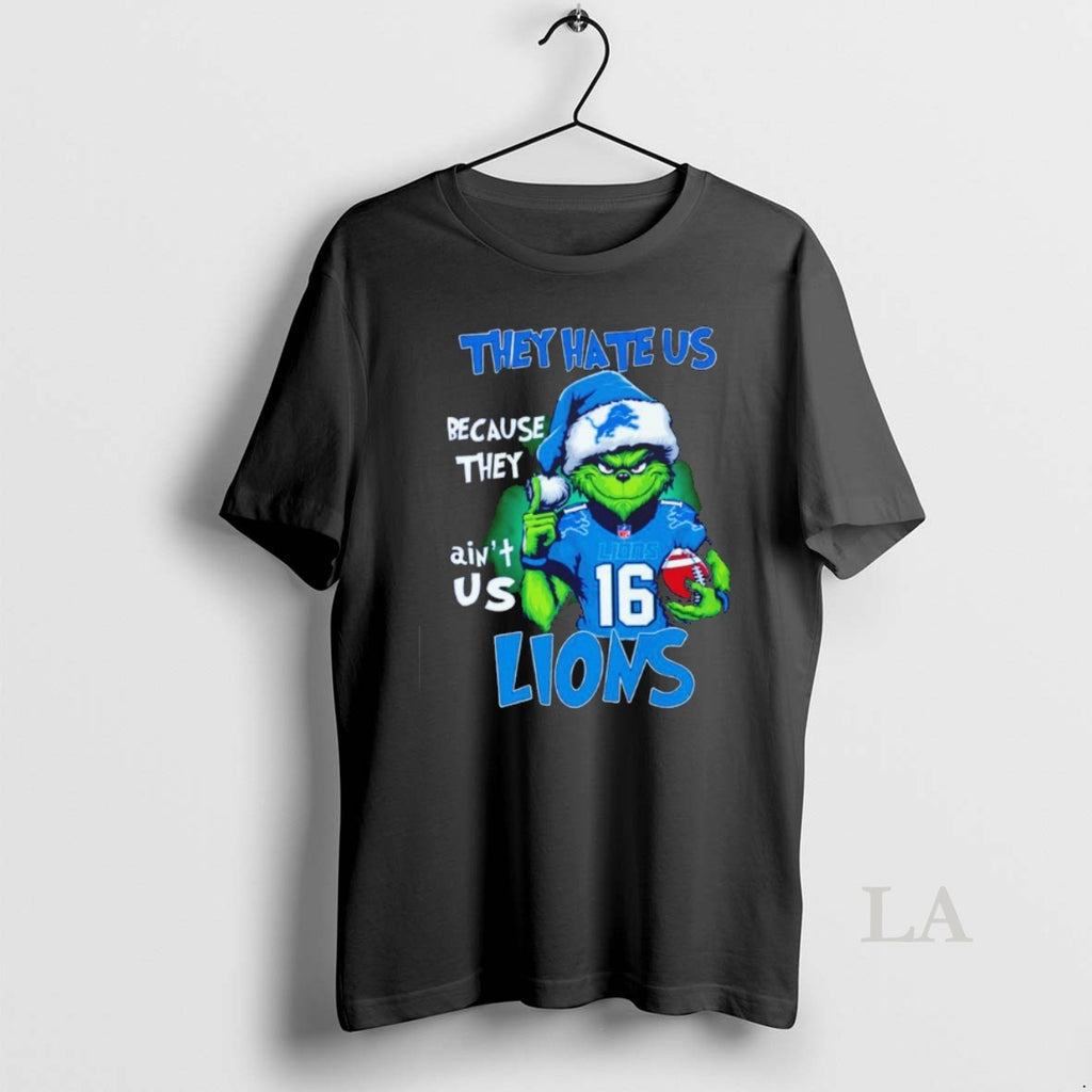 Original The Grinch They Hate Us Because They Aint Us Detroit Lions Christmas