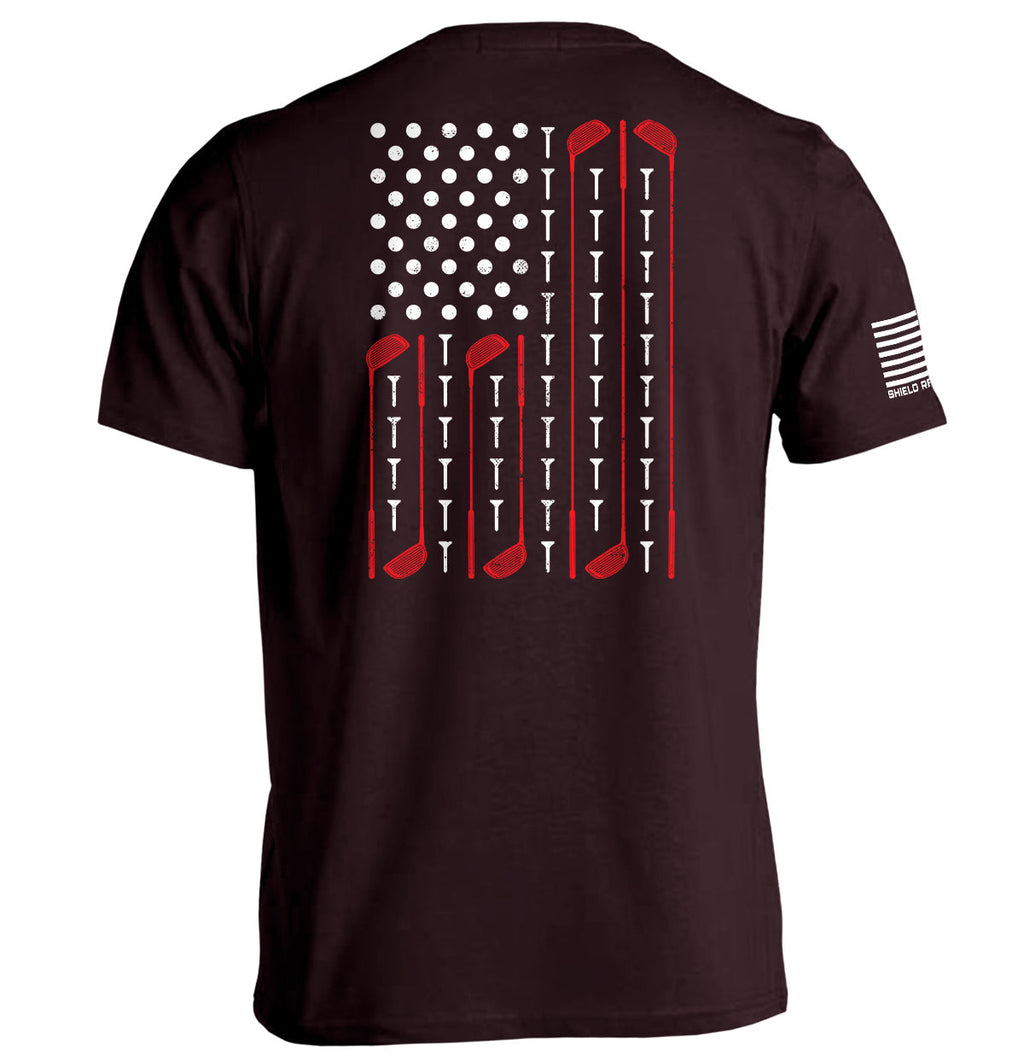 Golf American Flag T-Shirts