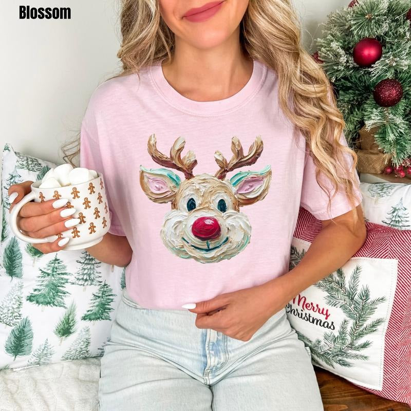 Painted Reindeer Comfort Colors 'NLB' T-Shirts