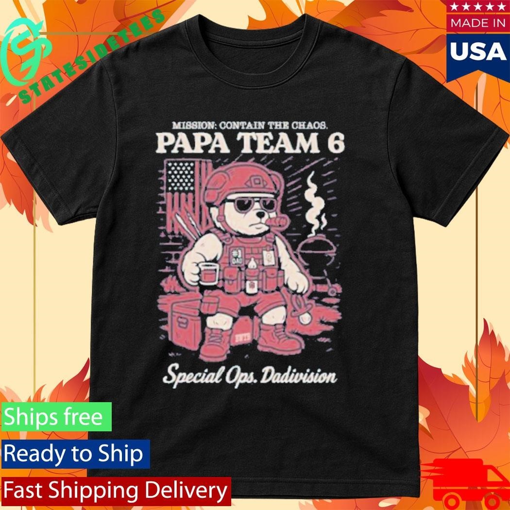 Papa Team 6 Bear Special Ops Dadivision Shirt Unisex , , , Long Sleeve Tee