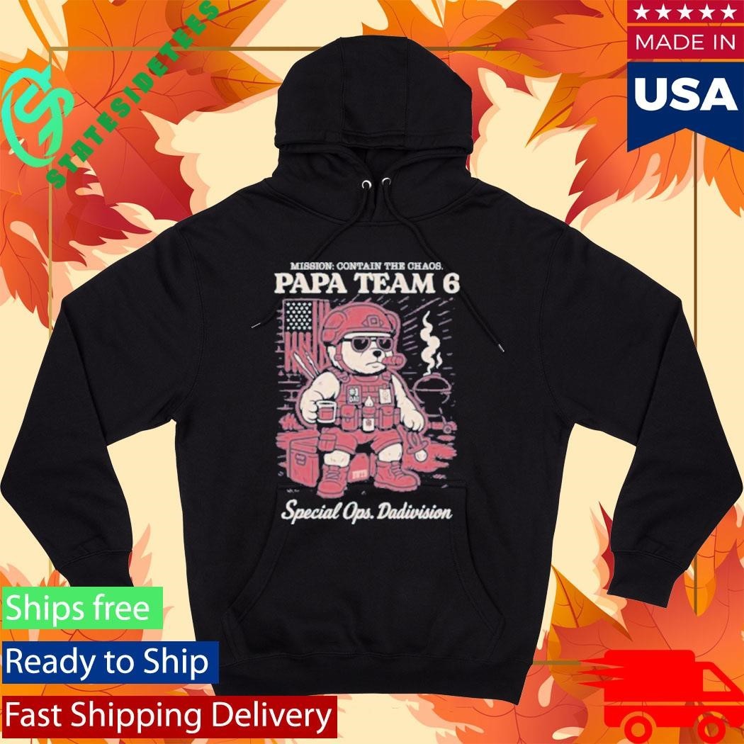Papa Team 6 Bear Special Ops Dadivision Shirt Unisex , , , Long Sleeve Tee