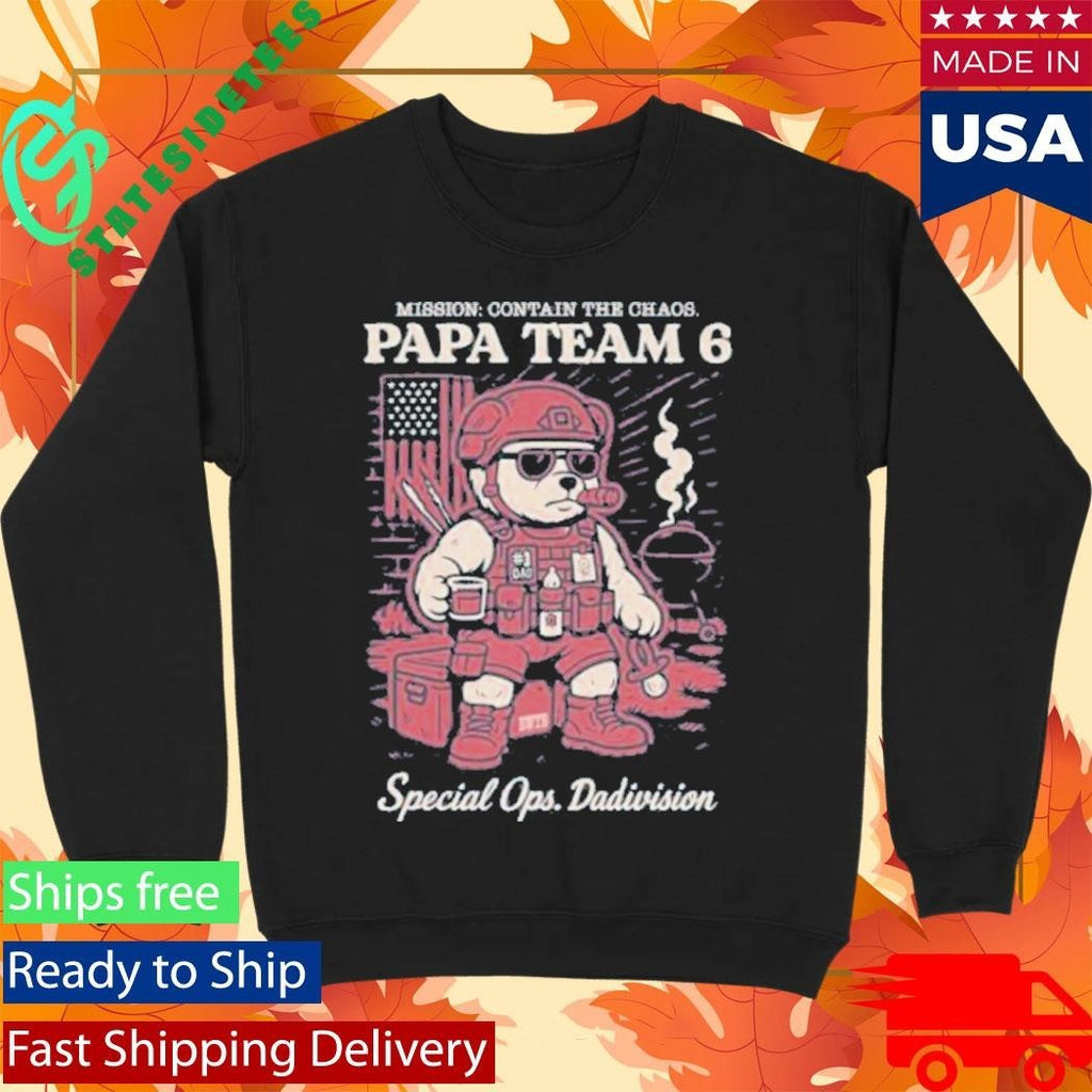 Papa Team 6 Bear Special Ops Dadivision Shirt Unisex , , , Long Sleeve Tee