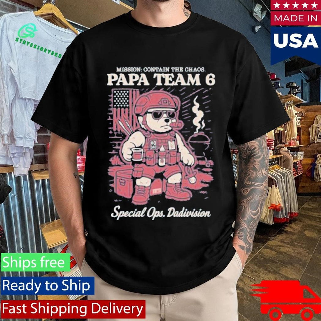 Papa Team 6 Bear Special Ops Dadivision Shirt Unisex , , , Long Sleeve Tee