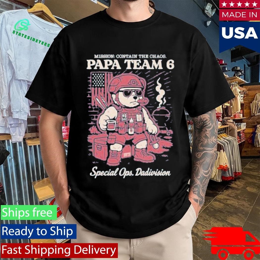 Papa Team 6 Bear Special Ops Dadivision Shirt Unisex , , , Long Sleeve Tee