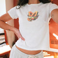 Papaya Baby Coconut Girl Vintage Fruit Shirt 90s Y2k Baby Collar Fit T-Shirts