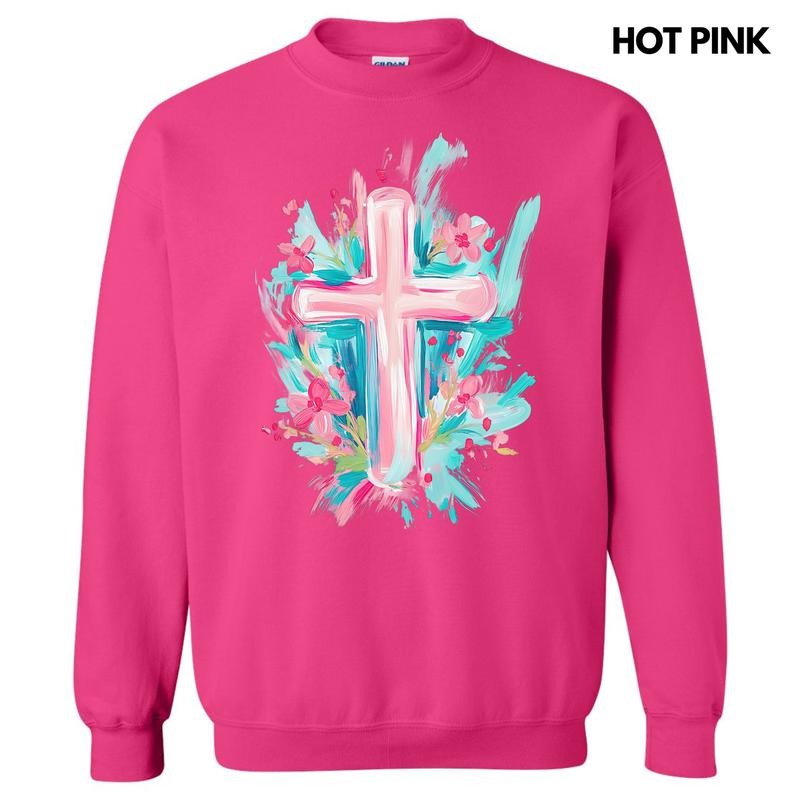 Pastel Brushstroke Cross 'NLB' T-Shirts