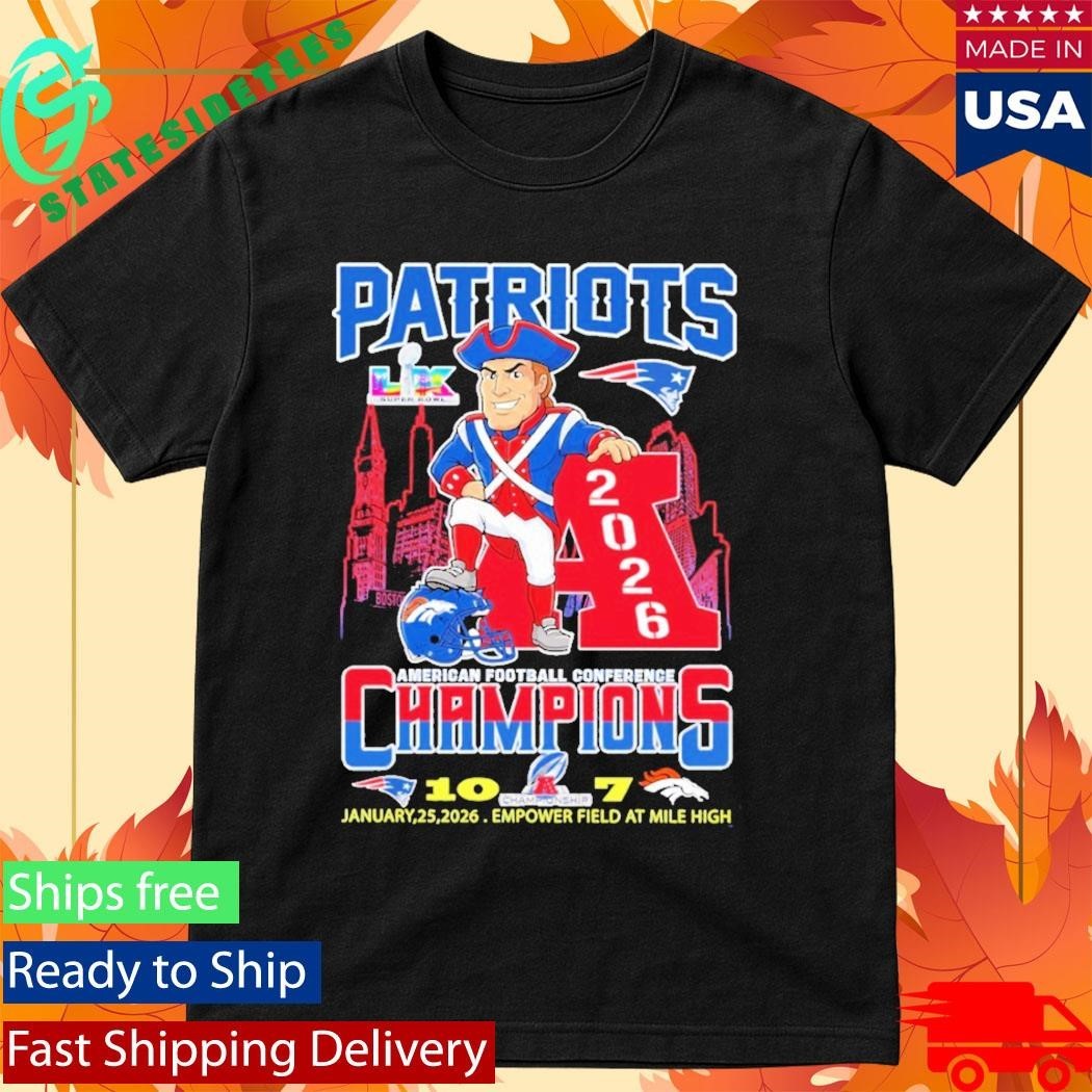 Patriots AFC Champions 2026 Patriots 10 Broncos 7 Shirt Unisex , , , Long Sleeve Tee