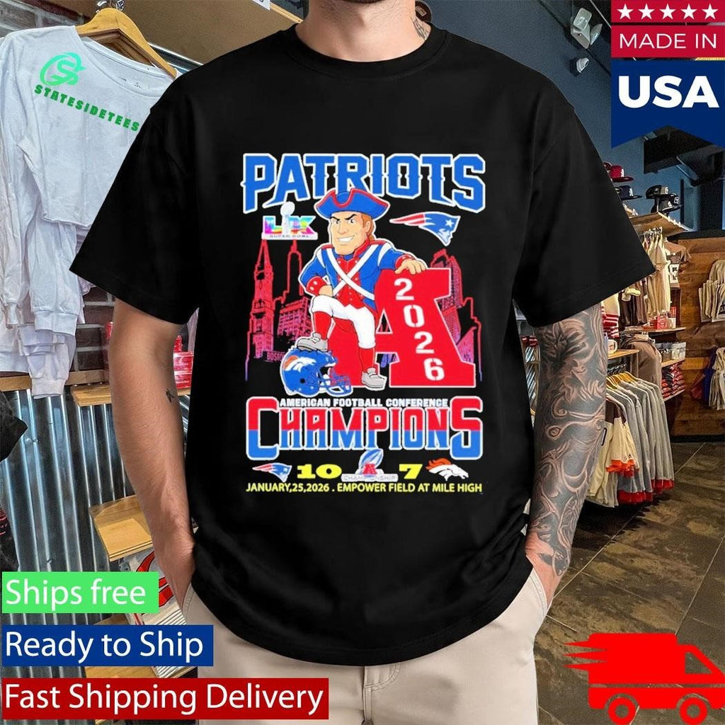 Patriots AFC Champions 2026 Patriots 10 Broncos 7 Shirt Unisex , , , Long Sleeve Tee