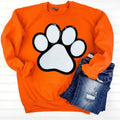 Paw Chenille Sequin Patch ORANGE T-Shirts