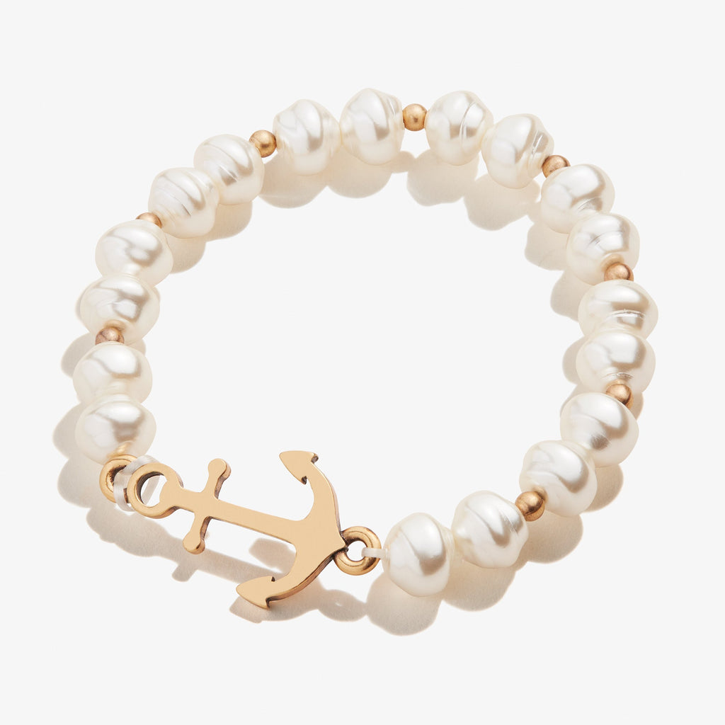 Pearl + Anchor Beaded Stretch Bracelet T-Shirts