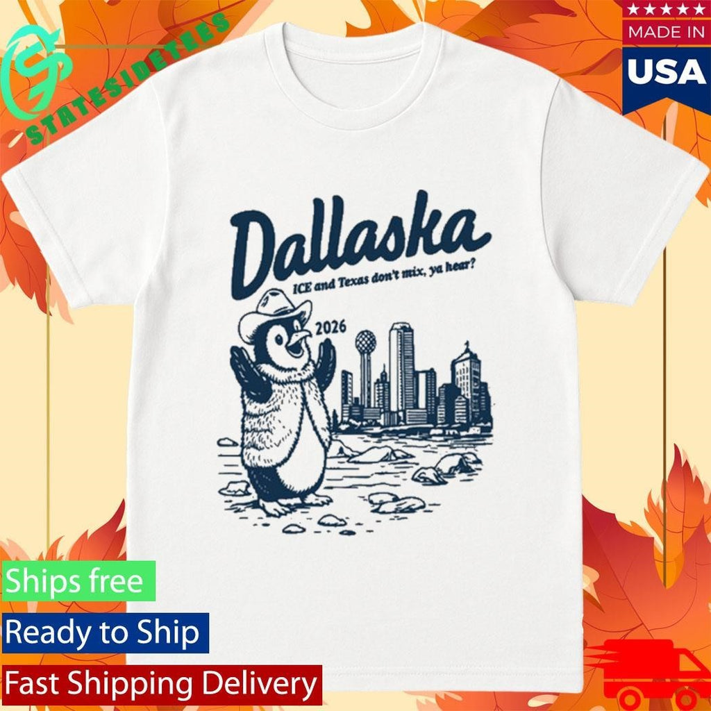 Penguin Dallaska ICE and Texas Don’t Mix, Ya Hear 2026 Shirt Unisex , , , Long Sleeve Tee