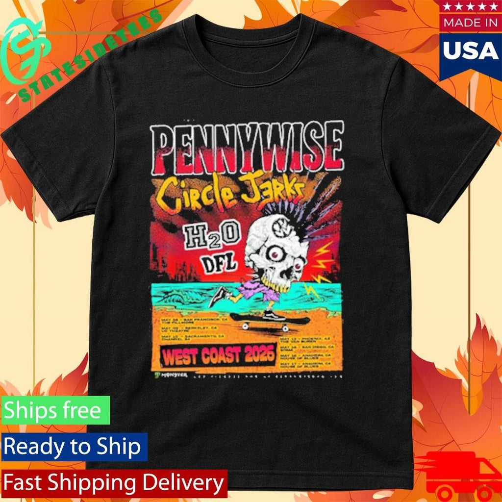 Pennywise x Circle Jerks West Coast 2026 Venue Schedule Tour Dates Shirt Unisex , , , Long Sleeve Tee
