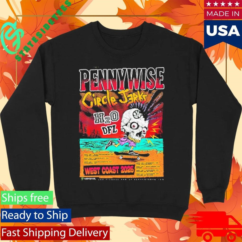 Pennywise x Circle Jerks West Coast 2026 Venue Schedule Tour Dates Shirt Unisex , , , Long Sleeve Tee