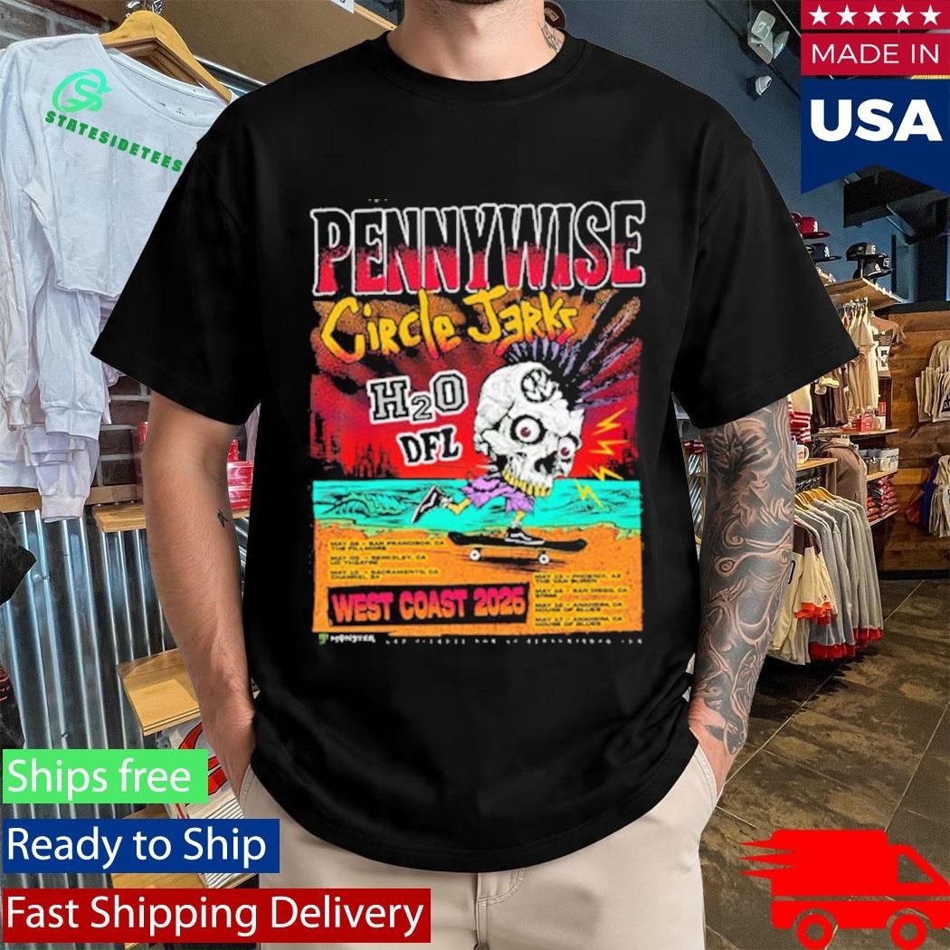 Pennywise x Circle Jerks West Coast 2026 Venue Schedule Tour Dates Shirt Unisex , , , Long Sleeve Tee